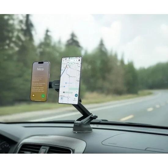Porodo Dax-l Dual Magsafe Car Phone Mount Adjustable Telescopic Arm _ Black
